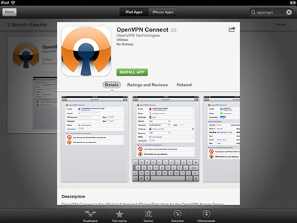 Установите приложение OpenVPN Connect.