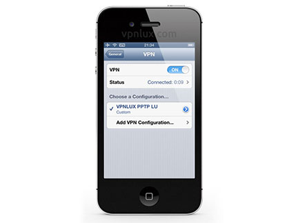PPTP VPN iOS configuration now is complete. Toggle switch ON to connect. You will see VPN icon in the notification area meaning active VPN connection.