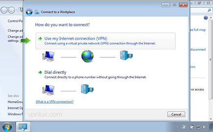 Click Use my Internet connection (VPN).