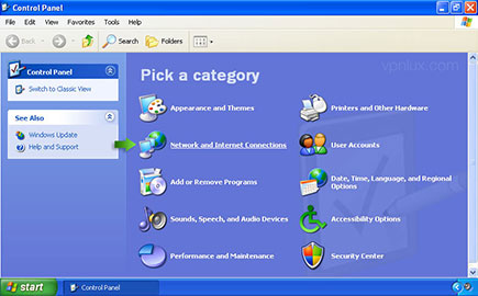 Click Network and Internet Connections.